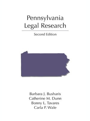 cover image of Pennsylvania Legal Research